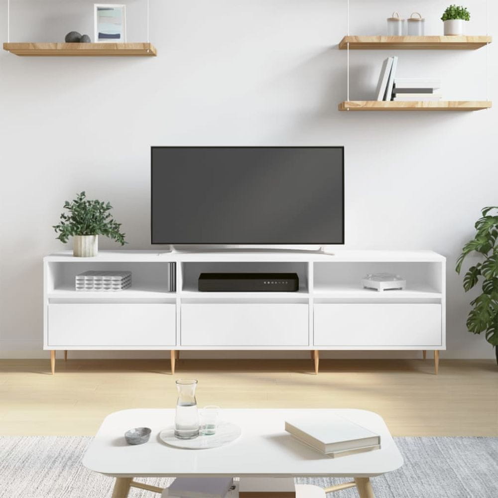 Vidaxl TV skrinka biela 150x30x44,5 cm kompozitné drevo